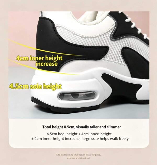 Hidden Lift Sneakers for Women PU Platform Outsole Detail