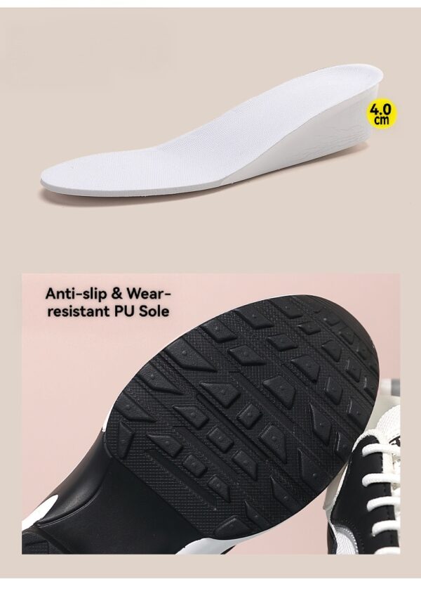 4cm soft hidden lift insole anti-slip wear-resistant PU outsole women height boost elevator platform sneakers