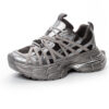 Women's height boost sneakers with hidden lift in a grey platform design