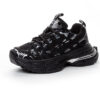 Women's height boost sneakers with hidden lift in black platform design