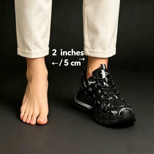 Women's Height Boost Sneakers 2" Hidden Lift Platform Shoes White Burgundy