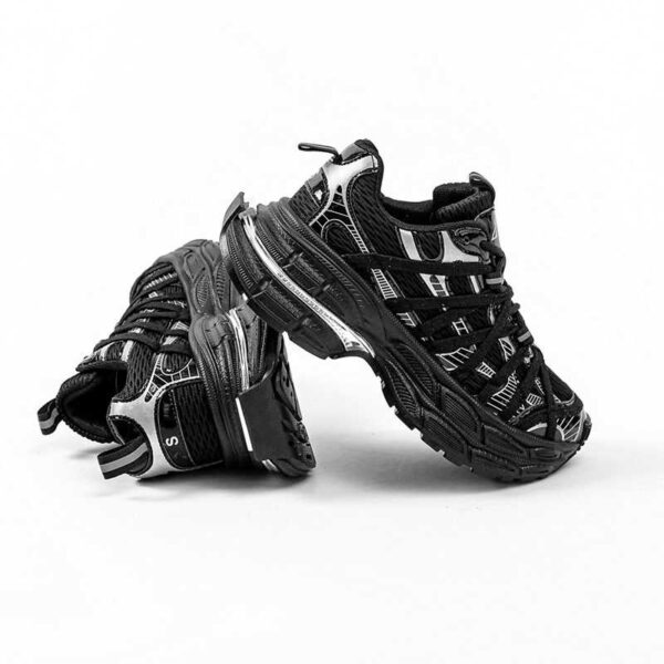 Women's black platform sneakers hidden lift fashion sneakers