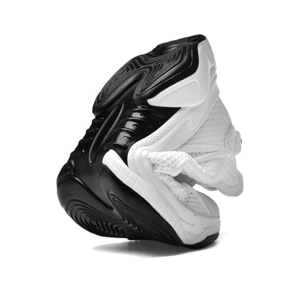 Foldable PU sole mens hidden lift elevator sneaker flexibility demonstration