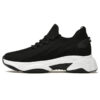 Women's 8cm invisible height boost sneakers - black knit elevator shoes