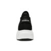 Rear heel shot black men hidden lift elevator height boost sneaker with pull tab
