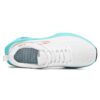 White Cyan Hidden Height Boost Running Shoes Unisex Breathable Mesh Elevated Sneakers Top View Top view white cyan hidden heel height increasing sneakers breathable mesh thick sole elevated sports shoe inner