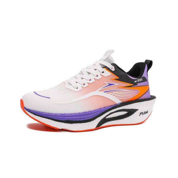 White Orange Purple Gradient Hidden Height Increasing Unisex Running Sneakers Breathable Mesh Elevated Shoes White orange purple gradient hidden heel height increase running shoes breathable mesh thick sole unisex sneakers